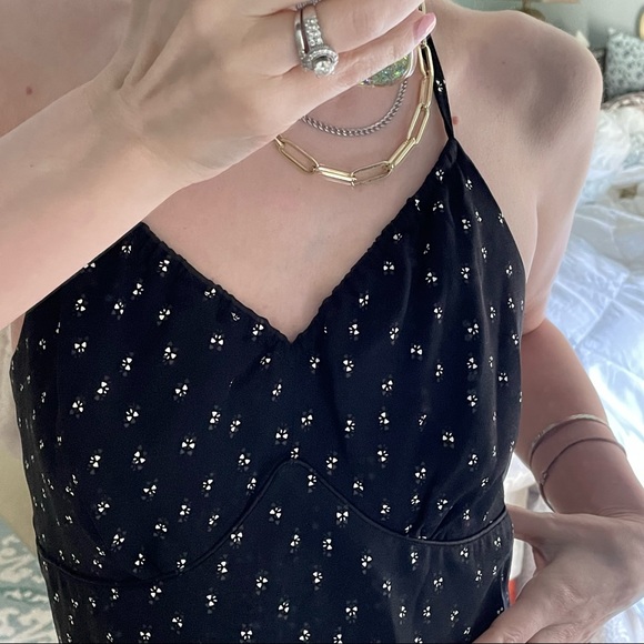 vintage 70s Candi Jones halter dress little ditzy bows - Picture 12 of 16